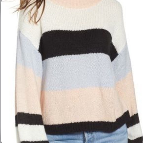 BP. Color Block Stripe Crew Neck Sweater in Multi Size Large - Picture 6 of 6